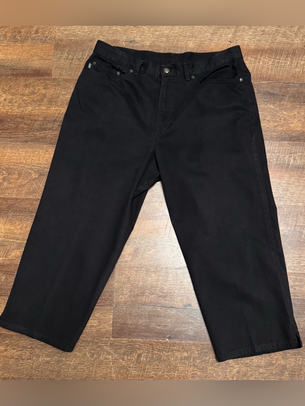 Lauren Ralph Lauren Black Cropped Pants Women’s Size 12 Cotton Capri Casual